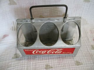 Vintage 1950’s Coca Cola Metal Aluminum 6 Pack Case Bottle Carrier Good Shape