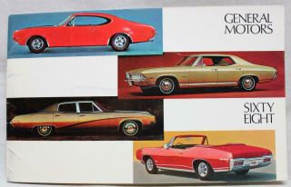 1968 General Motors Automobile Passenger Cars Advertising Sales Brochure Vintage