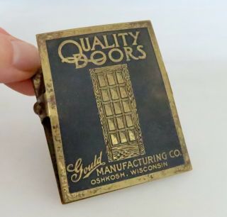 Gould Mfg Doors Vintage Antique Advertising Brass Paper Clip - 81083