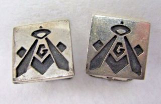 Vintage Fenwick & Sailors Masonic Sterling Silver Cufflinks Set
