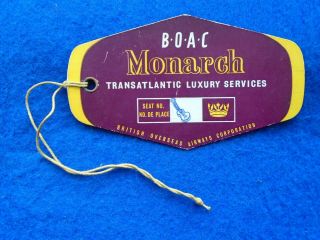 1963 B.  O.  A.  C.  Monarch Luggage Label Ticket For Guitar,  Baggage,  Airline