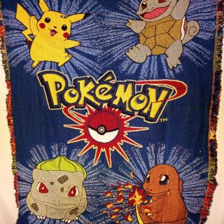 Vintage Pokemon Woven Tapestry Throw Blanket Northwest 52 