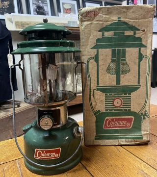 Vintage Coleman 220h Double Mantle Lantern With Box Dated 9/73