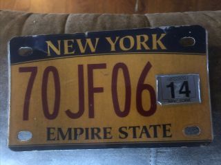 2014 York Atv License Plate Motorcycle As Found 70jf06