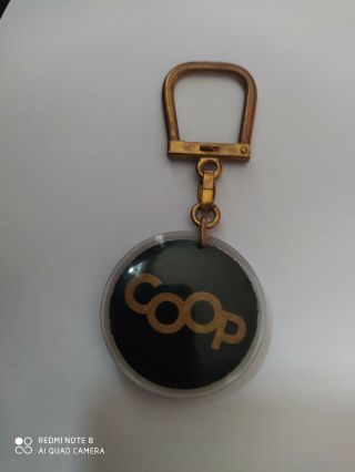 Porte - Clés Bourbon Magasins Coopératives Coop Noir Keychain Vintage Années 60