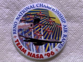2 3/16 " Reno National Championship Air Races Pin / Button •team Nasa 