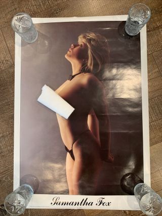 Vtg 1987 Samantha Fox Topless Poster 1987 Garage Man Cave 24x35 England