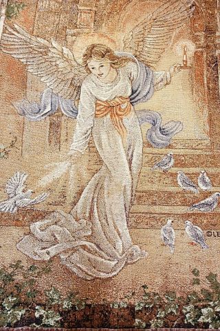 Lena Liu Angel Tapestry Throw Blanket Fringed 50 X 60 Angel Of Light