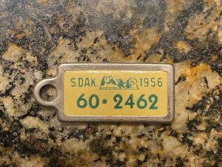 1956 South Dakota Dav Tag Keychain License Plate 60 - 2462