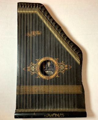 Vintage Zither Lap Harp Antique