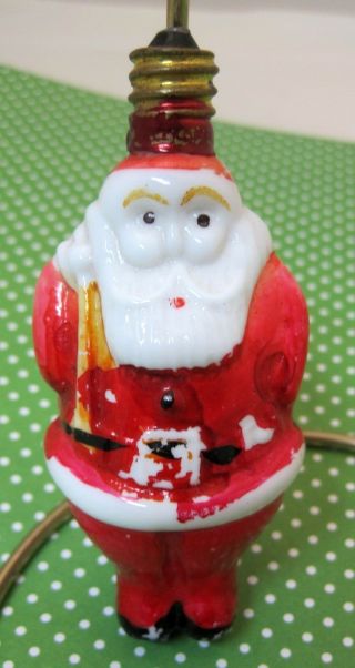 Vintage Christmas Light Bulb Figural Fun Fat Santa Big Beard Pack Shoulder Shp