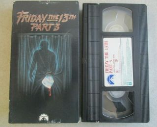 Vintage 1994 Friday The 13th Part 3 Horror Vhs Tape With Case