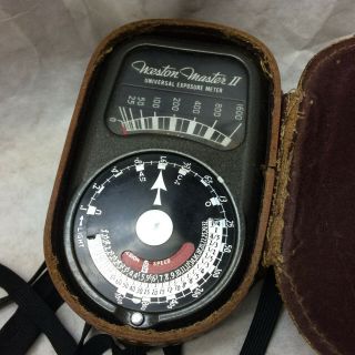 Vintage Weston Master Ii Universal Exposure Meter Model 735 Made In Usa Case