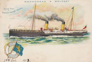 Advertising Postcard - Burns And Laird Lines - Ardrossan & Belfast Royal Mail