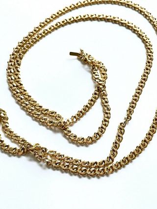 Vintage Monet Long Gold Tone Chain Necklace Signed 30 " H07