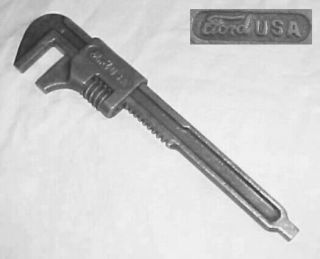 Antique Ford M Model A - T Adjustable Monkey Wrench & Drain Plug Tool Type 1