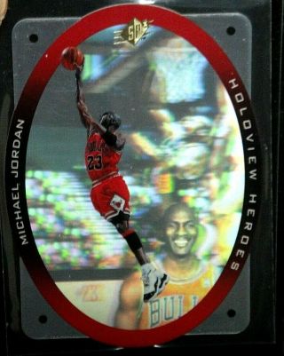 Michael Jordan 1996 Upper Deck Spx Holoview Heroes H1 Die - Cut Hologram
