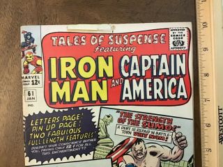 Vintage Tales of Suspense 61 Marvel Comics 1965 Captain America & Iron Man 2