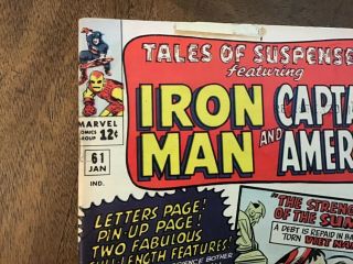 Vintage Tales of Suspense 61 Marvel Comics 1965 Captain America & Iron Man 3