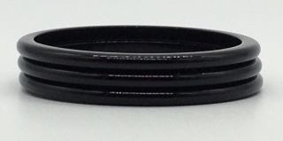 Vintage Set Of 3 Thin Black Plastic Bangle Bracelets