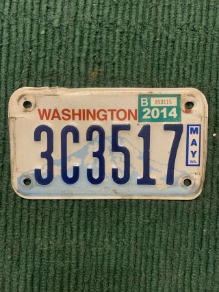 Washington Motorcycle License Plate 2014 Tag