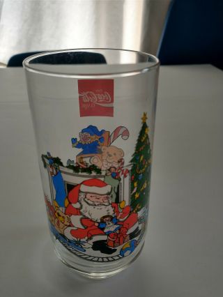 Vintage Coca - Cola 1995 Christmas Gift Santa Drinking Glass