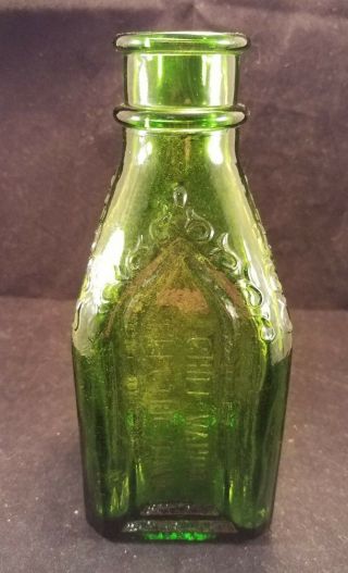 Vintage Chief Wahoo Electric Tonic 8 " Green Glass Waldridge Cathedral Brand