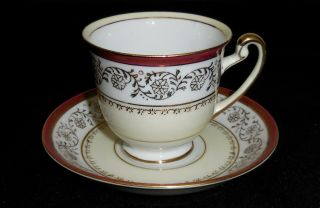 Vintage Hira China Occupied Japan Floral Porcelain Tea Cup And Saucer