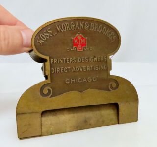 Koss Morgan & Brookes Vintage Antique Advertising Brass Paper Clip - 81151