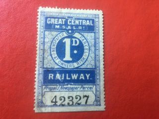 Great Central Railway: 1d Blue Newspaper Parcel Stamp - Scarce
