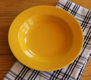Vintage Fiesta Homer Laughlin Harlequin Yellow Rimmed Soup Bowl