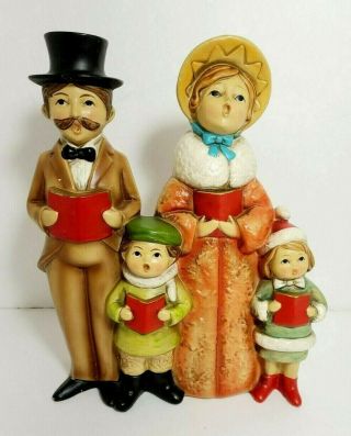 Vintage Japan Victorian Christmas Carolers Family Figurine,  C.  1970 