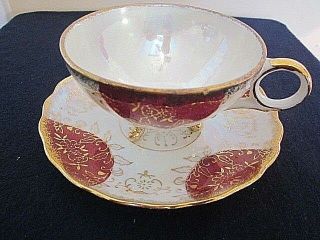 Decorative Collectible Royal Sealy Footed Tea Cup & Saucer Vintage Japan