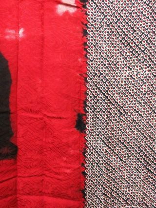 01vbcf 2082 Silk Fabric Vintage Japanese Kimono Hand Stitched Shibori