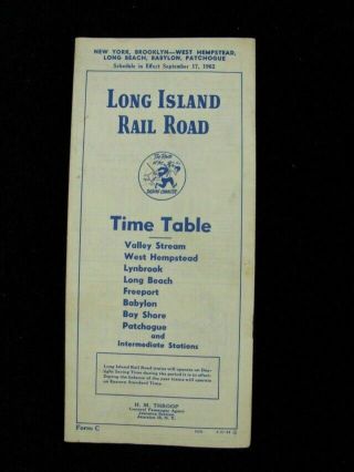 Long Island Railroad Rr Public Timetable 1962 York Brooklyn West Hempstead