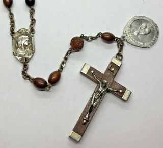 † 7 - DECADE Antique FRENCH HORN BEADS Rosary - FRANCISCAN CROWN † 2