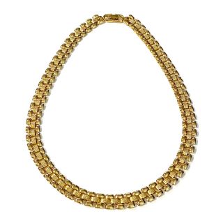 Vintage Monet Gold Tone Collar Choker Necklace Signed