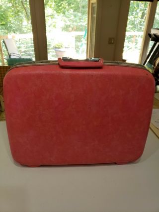 Vtg Samsonite Silhouette Hot Pink Marbled Suitcase Luggage Travel Decor 20 " Wide