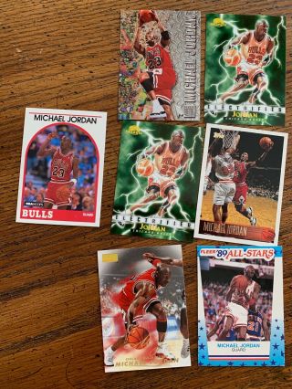 7 Michael Jordan Cards With 1998 - 99 Skybox Premium 23,  Group Of Cards