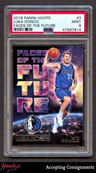 2018 - 19 Hoops Faces Of The Future 3 Luka Doncic Rookie Rc Psa 9