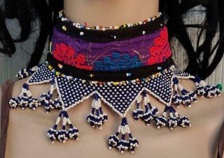 Boho Banjara Tribal Kuchi Afghan Handmade Vintage Gypsy Beaded Choker Necklace