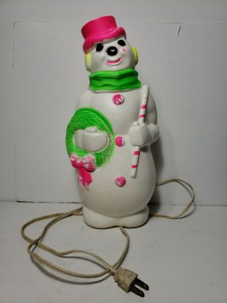 Vintage 1968 Empire Plastic Corp 13 Inch Plastic Christmas Snowman