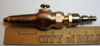 Vintage Schrader Usa Brass / Bronze Blow Gun,  Air Nozzle,  Pat.  1957567 (1934)