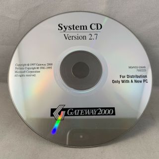 Gateway 2000 System Cd Version 2.  7 Vintage 1997