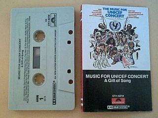 Music For Unicef Concert Vtg Cassette 70s Bee Gees Donna Summer Abba Rod Stewart
