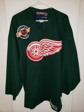 Vintage Ccm Detroit Red Wings Center Ice Jersey Xl Nhl Embroidered