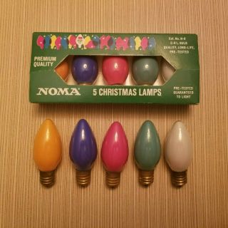 10 Vintage Noma C - 9 1/4 Outdoor Christmas Bulbs In Multi - Colors Japan