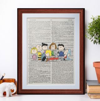 Dictionary Page Art Print Charlie Brown Gang Picture Quote Vintage W23