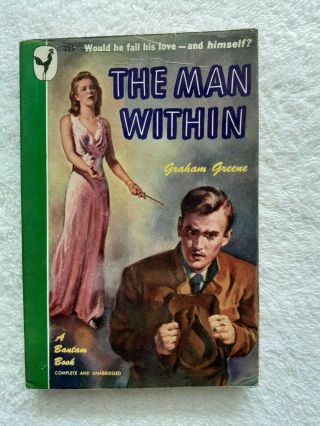 Vintage Paperback Bantam 1948 The Man Within By Graham Greene 1st Bantam Pb Ed
