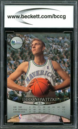 1998 - 99 SkyBox Molten Metal 35 Dirk Nowitzki Rookie Card BGS BCCG 10, 2